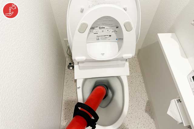 トイレつまりローポンプ作業事例-横浜市緑区