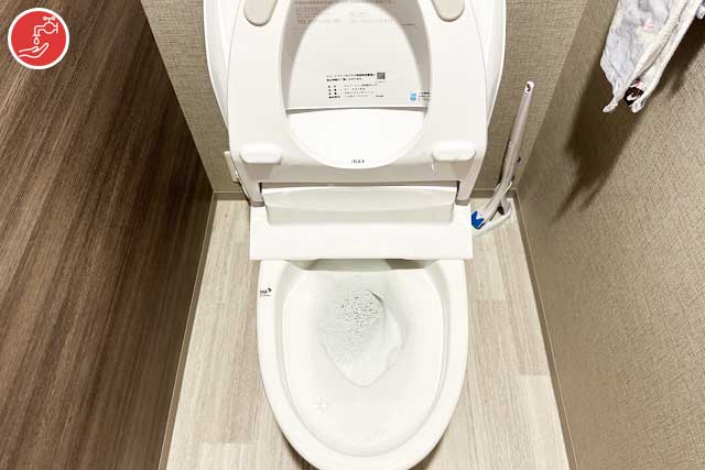 トイレつまりローポンプ作業事例-立川市幸町