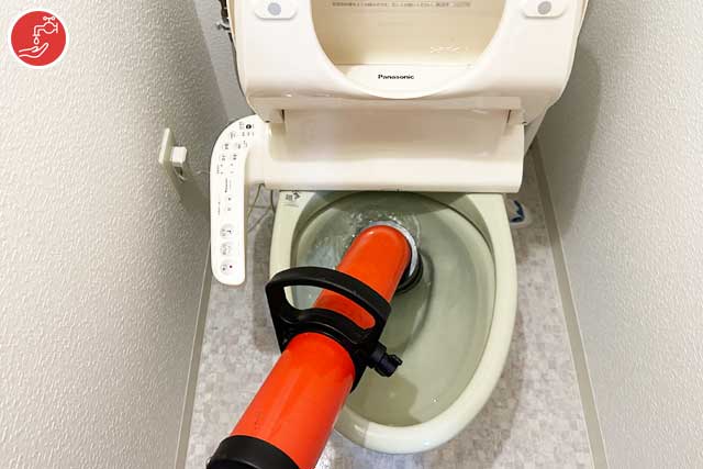 トイレつまりローポンプ作業事例-国立市青柳