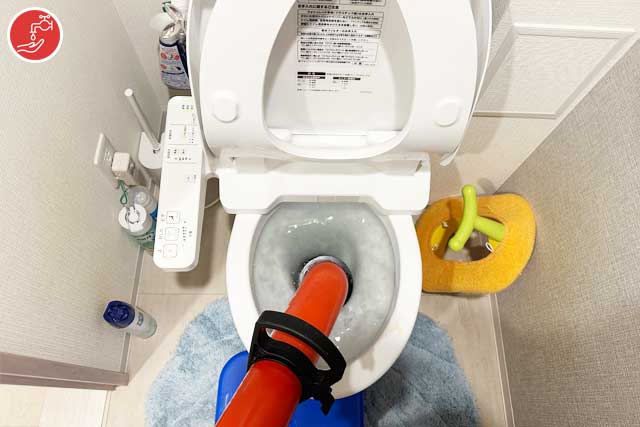 トイレつまりローポンプ作業事例-藤沢市石川