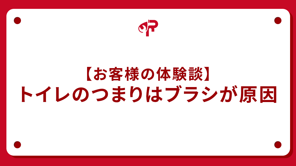 【お客様の体験談】トイレのつまりはブラシが原因