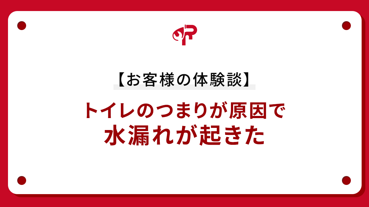【お客様の体験談】トイレのつまりが原因で水漏れが起きた